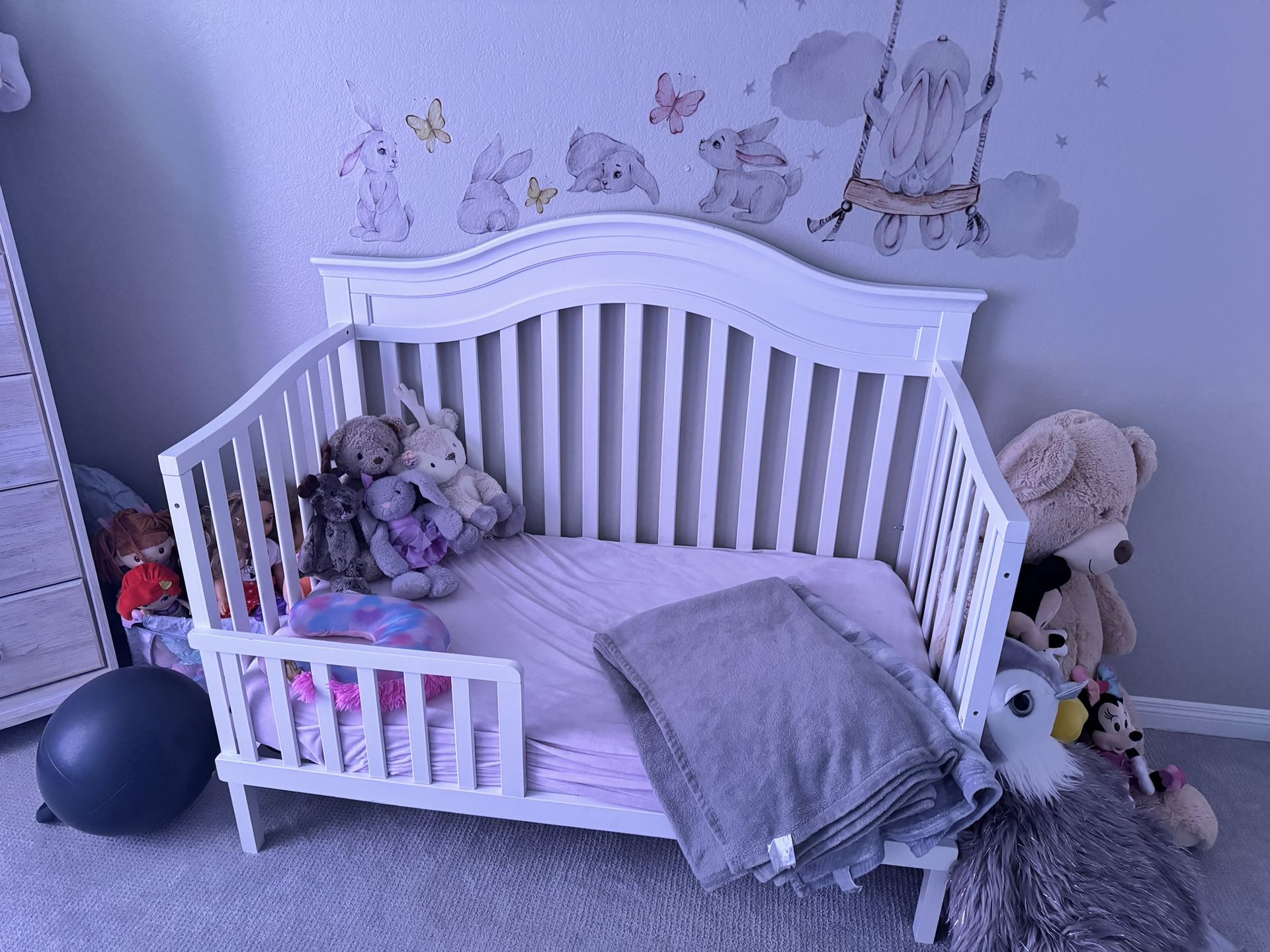 Baby Crib and Convertible Toddler Bed W Mattress 