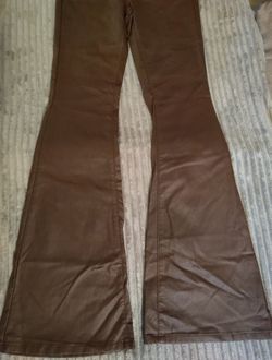 Metallic (Faux leather style) Flared Pants Size M