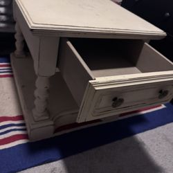Wood End Table With Drawer
