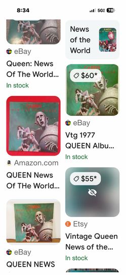 This is the iconic 1977 vinyl record album News of the World by the rock band Queen.