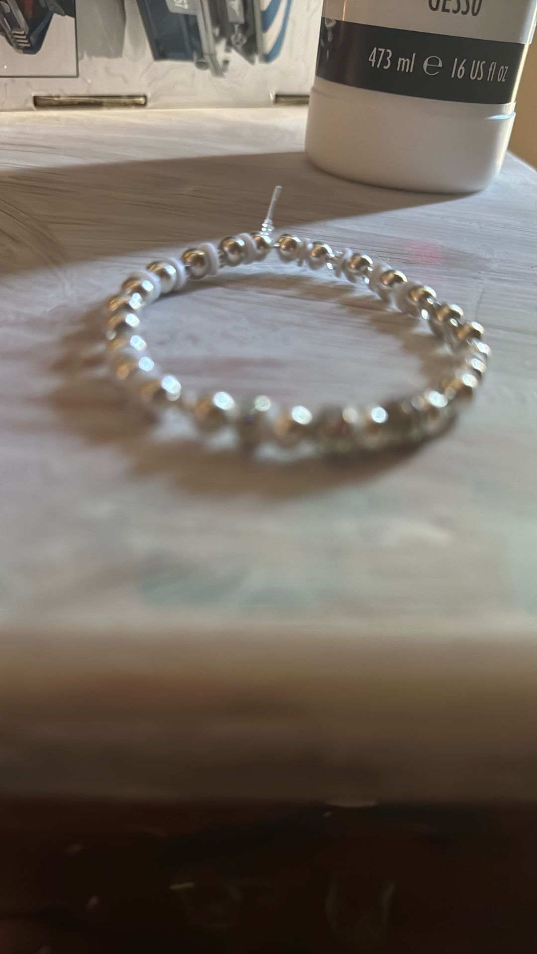White And Silver Bracelet