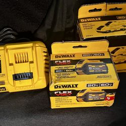 DEWALT 8 Amp Fast Charger  (1) FLEX VOLT 20v/60v MAX* (2) DEWALT 20v Lithium Ion 3AH