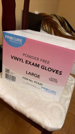 1000 ProCure PC520 Vinyl Exam Gloves Powder-Free Large Clear