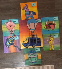 Hand painted Fortnite canvas