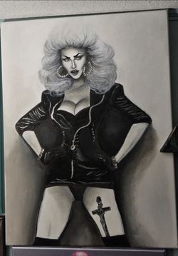 Madonna 2010 b&w painting on canvas