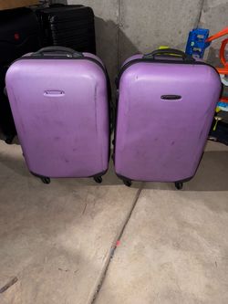 Purple luggage suitcase