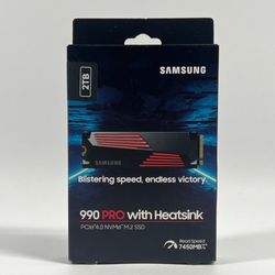 New Samsung 990 Pro with Heatsink 2TB M.2 NVMe Gen 4.0 x 4 SSD MZ-V9P1T0