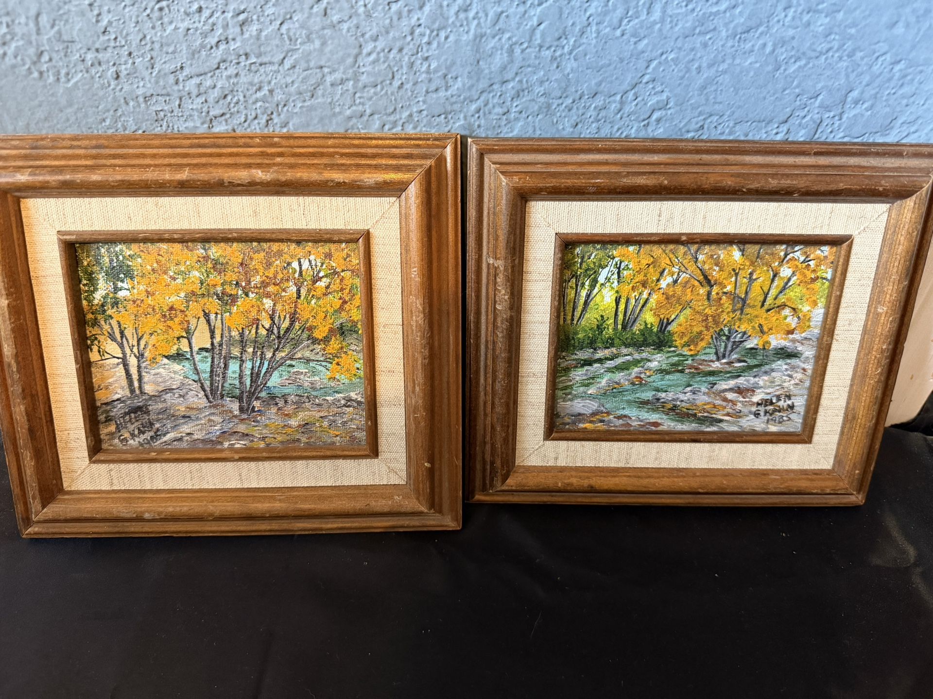 2 Peaceful Autumn Landscapes Paintings Signed By The Artist