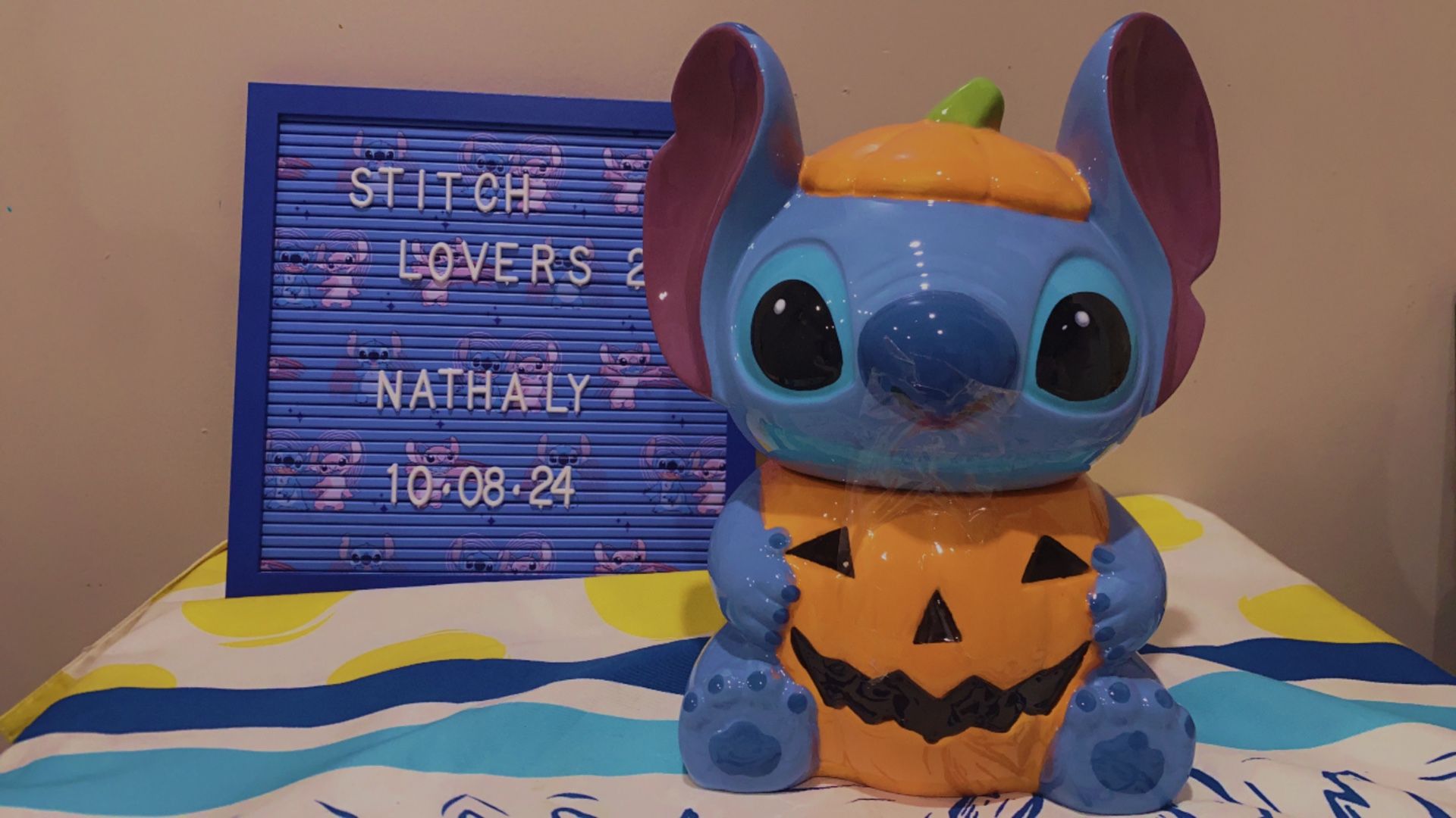 Stitch Pumpkin Cookie Jar