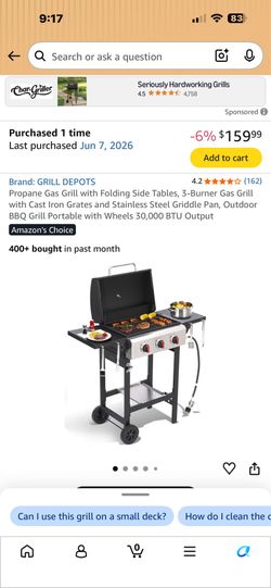 New 3 burner Propane Gas Barbecue