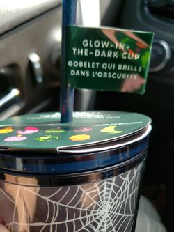Starbucks Halloween Glow in the Dark Tumbler Stickers Spider Web