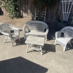 Antique Baby Wicker Chair Set