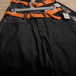 Men’s Brand New Black Orange Shorts South Pole  Size 32 And 34