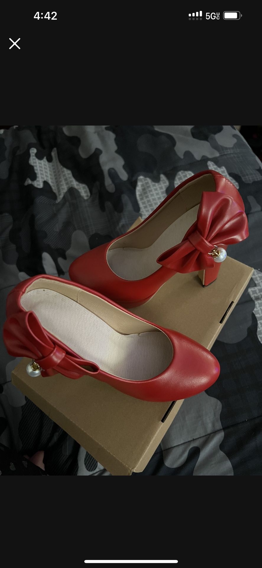 Red Leather Woman’s Size 5 Heels