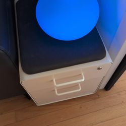 Poppin Mini 2-Drawer Stow Filing Cabinet With Seat 