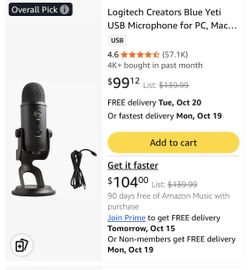 Blue Yeti Premium Multi-pattern ISB microphone