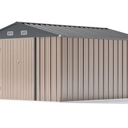 New Patiowell 10 x 12 FT Metal Storage Shed for Outdoor, Steel Yard Shed with Design of Lockable Doors, Utility and Tool Storage for Garden, Backyard,