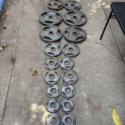 barbell, plates, and plate tree