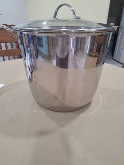 Large Stainless Steel Stock Pot with Glass Lid
