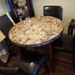 Marble Table With 4 Chairs 