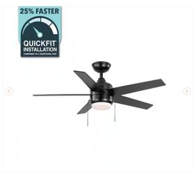 Hampton Bay Mena 44 in. LED Indoor/Outdoor Matte Black Ceiling Fan - New