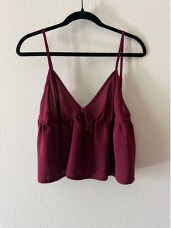 Burgundy Cropped Cami Top