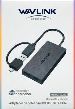 WAVLINK USB 3.0/USB C to DisplayPort/ HDMI Adapter Dual 5K@60Hz Monitor Hub