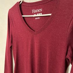 Hanes Red V-Neck Top