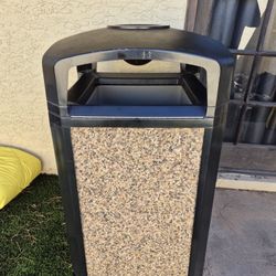 Commercial trash can.