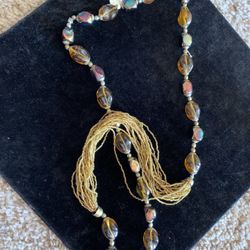 Vintage Glass & Beaded Necklace