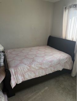 Full size bed frame and tall dresser