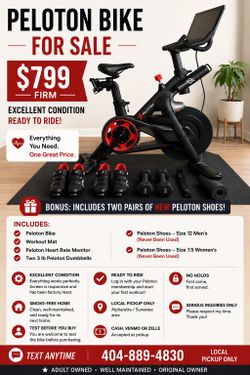 Peloton Bike with Accessories – Excellent Condition – $799