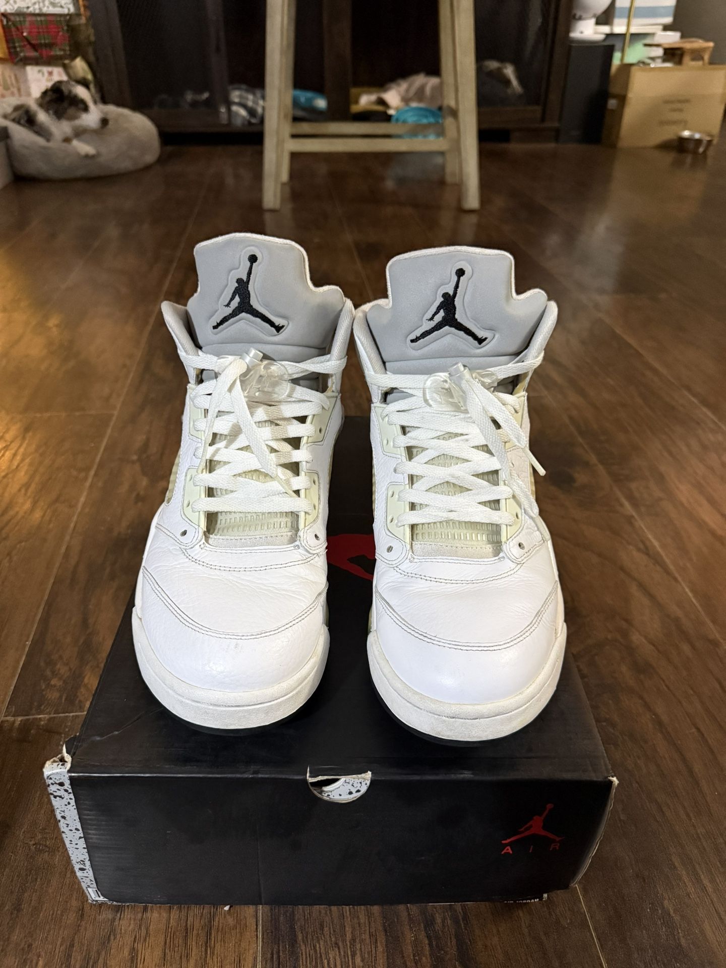 Metallic White Retro 5 Sz12