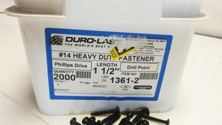 2000 #14 HD Roofing Fasteners Drill Point/Phillips, 1-1/2"