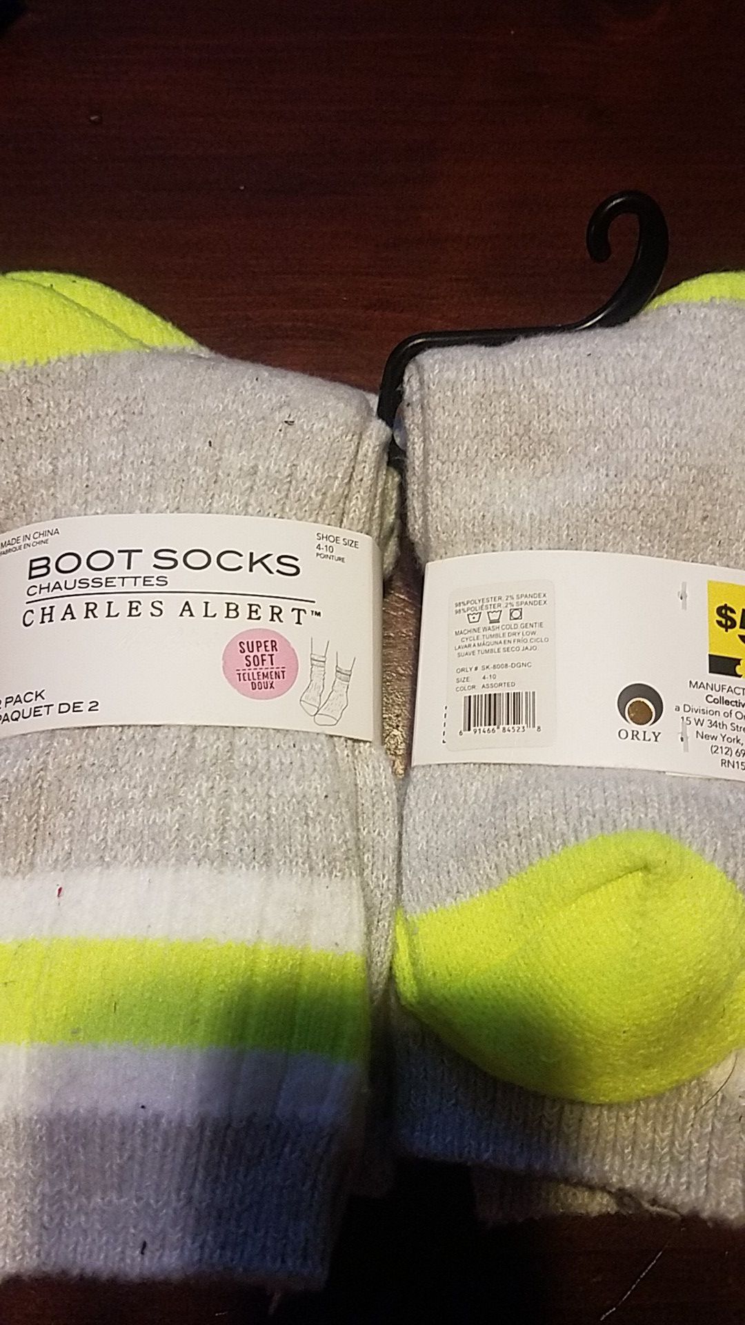 2 pr Boot Socks
