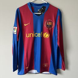 Ronaldinho Barcelona FC Retro Vintage Long Sleeve New Men’s Soccer Jersey - Brand New - Men’s - Size S / M / L / XL / XXL
