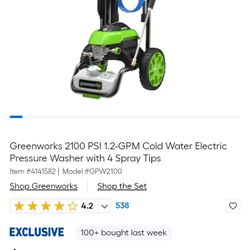 Green Works 2/000 Psi Pressure Washer 