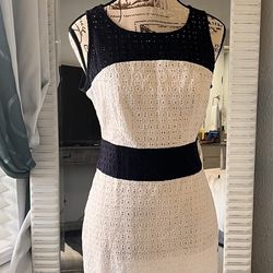 White And Navy Dress Size 6