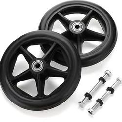 OwnMy 2PCS of 6 Inch Rubber Wheelchair Replacement Front Wheels, Rollator Walker Replacement Wheels