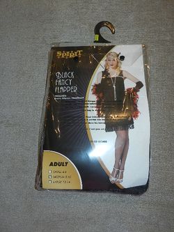 NEW-Spirit Halloween Women's Black Fancy Flapper Costume