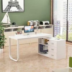 ❤️‍🔥 L-shaped Desk 55.1-in White Modern/Contemporary Computer desk. White $100