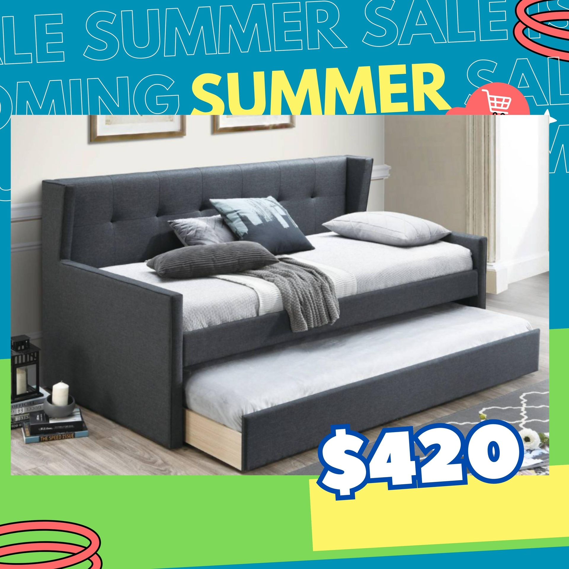 Brand New In Box Day Bed W/ Slats + Trundle And 2 Mattresses. Pick Up In Long Beach