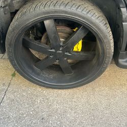 26 U2 Black Painted 6lugs Yukon Cadillac New Tires