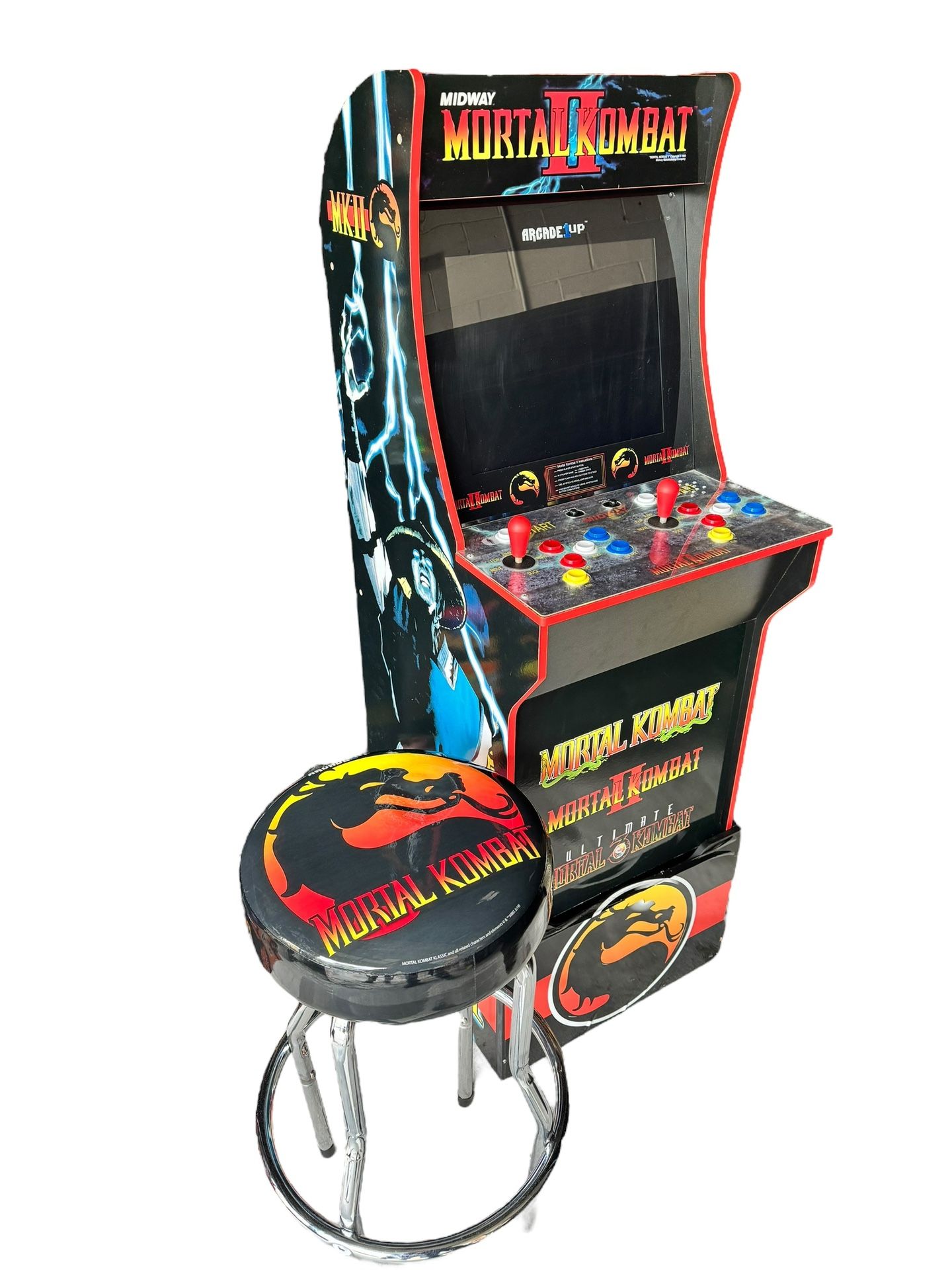 Arcade1Up - Mortal Kombat At-Home Arcade Machine with stool