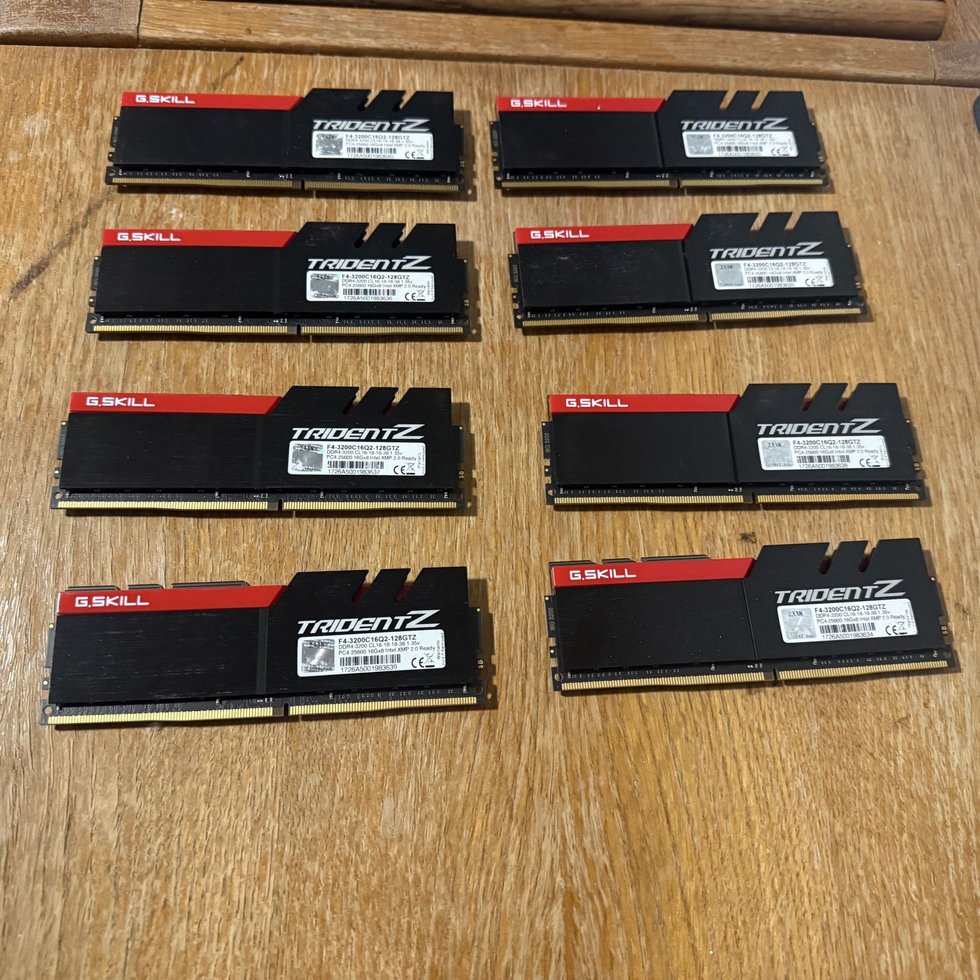 G.SKILL TridentZ Series 128GB (8 x 16GB) DDR4 3200 (PC4 25600) Desktop Memory RAM