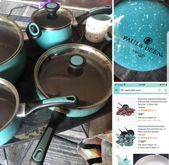 Paula Deen Riverbend Porcelain Enamel 12 Piece Cookware Set