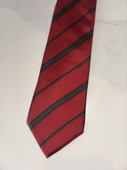 vintage Yves Saint Laurent red striped all-silk necktie