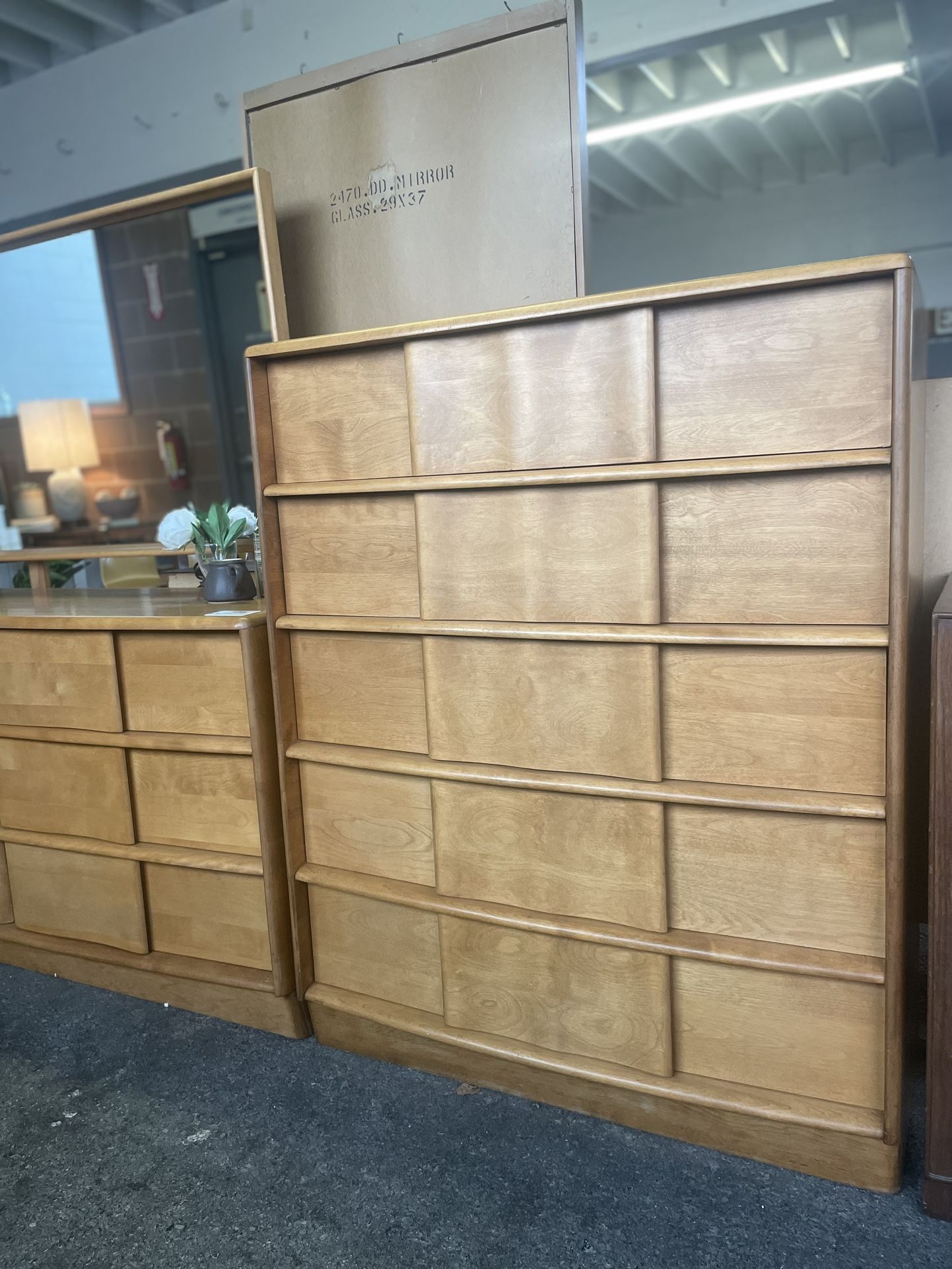 Heywood Wakefield Sculptura Tallboy Dresser