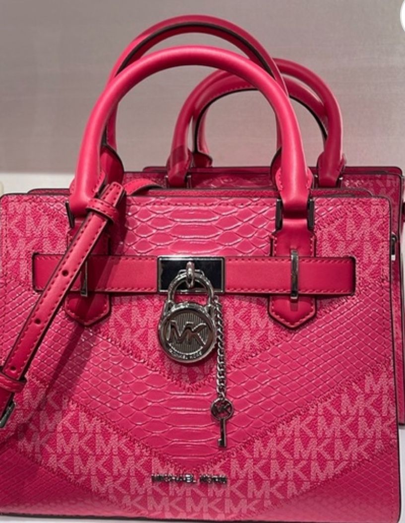 MIchael Kors Hamilton Small Satchel/Crossbody  Electric Pink