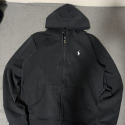 Polo Ralph Lauren Zip-Up Hoodie Black, Size S